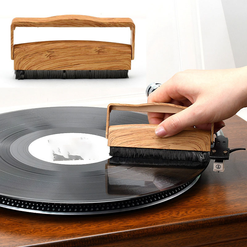 Vinyl Record Cleaner - Wood Handle Anti Static Vinyl Record