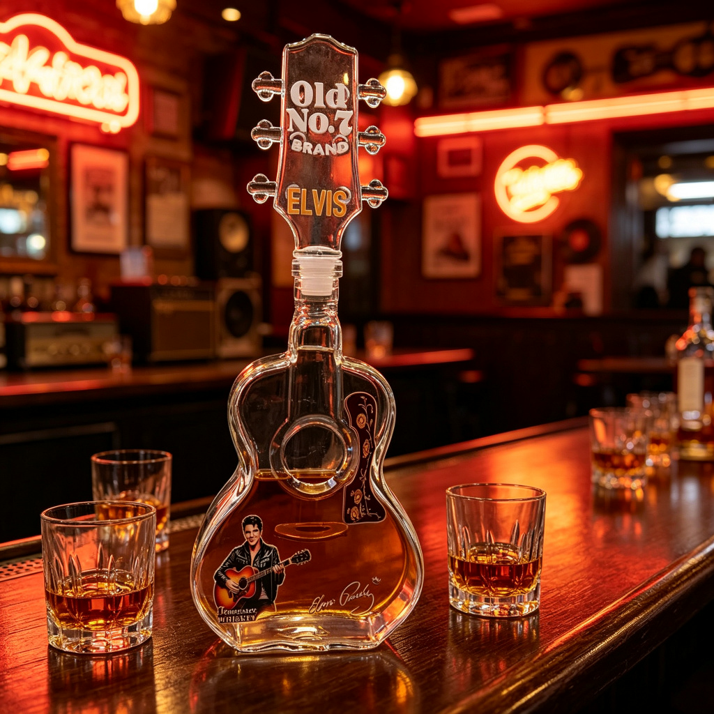 Elvis Presley Guitar Shaped Gl - Vintage Collectible Bottles ulasan dan harga