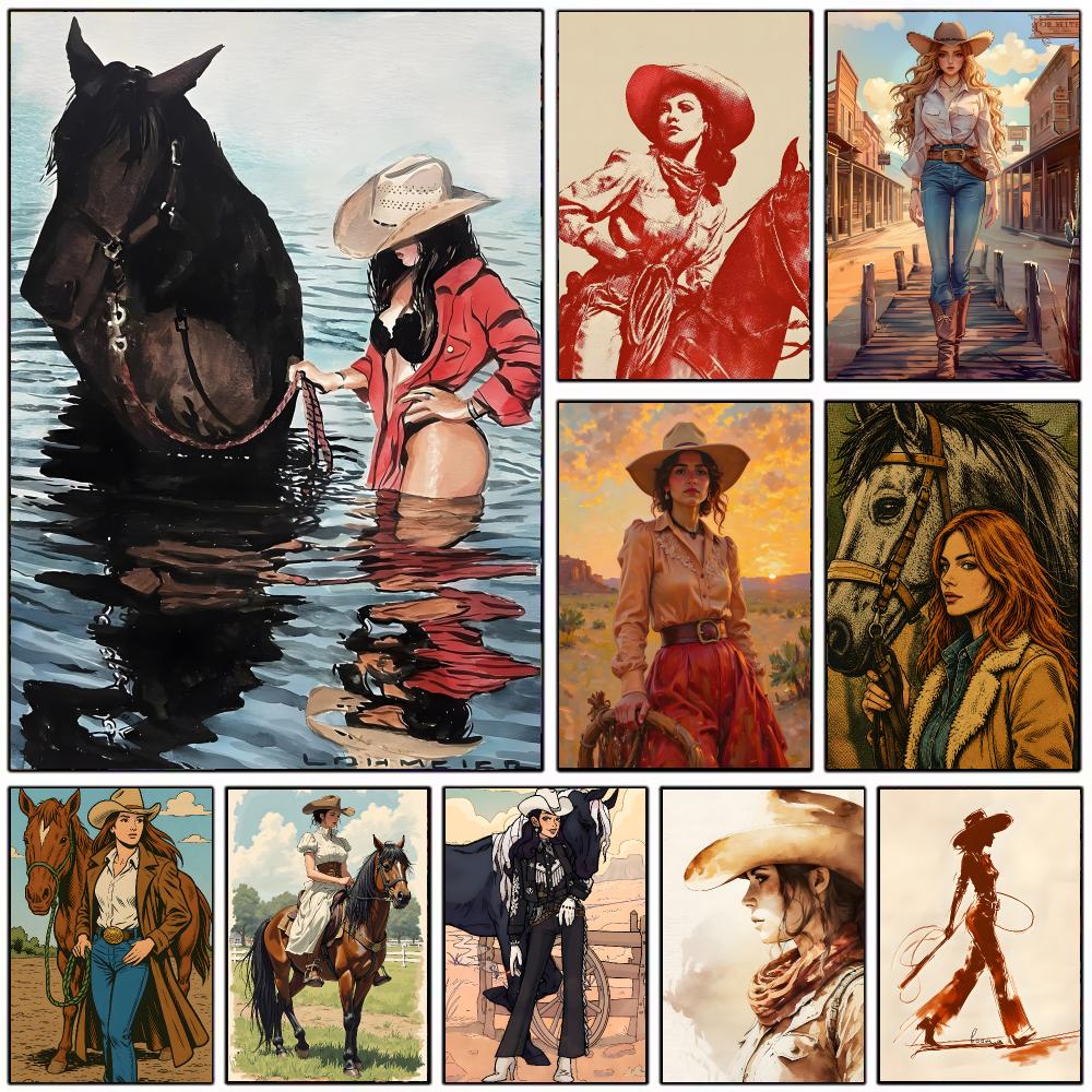 Vintage Cowgirl Theme Poster M - Vintage Collectible Posters ulasan dan harga