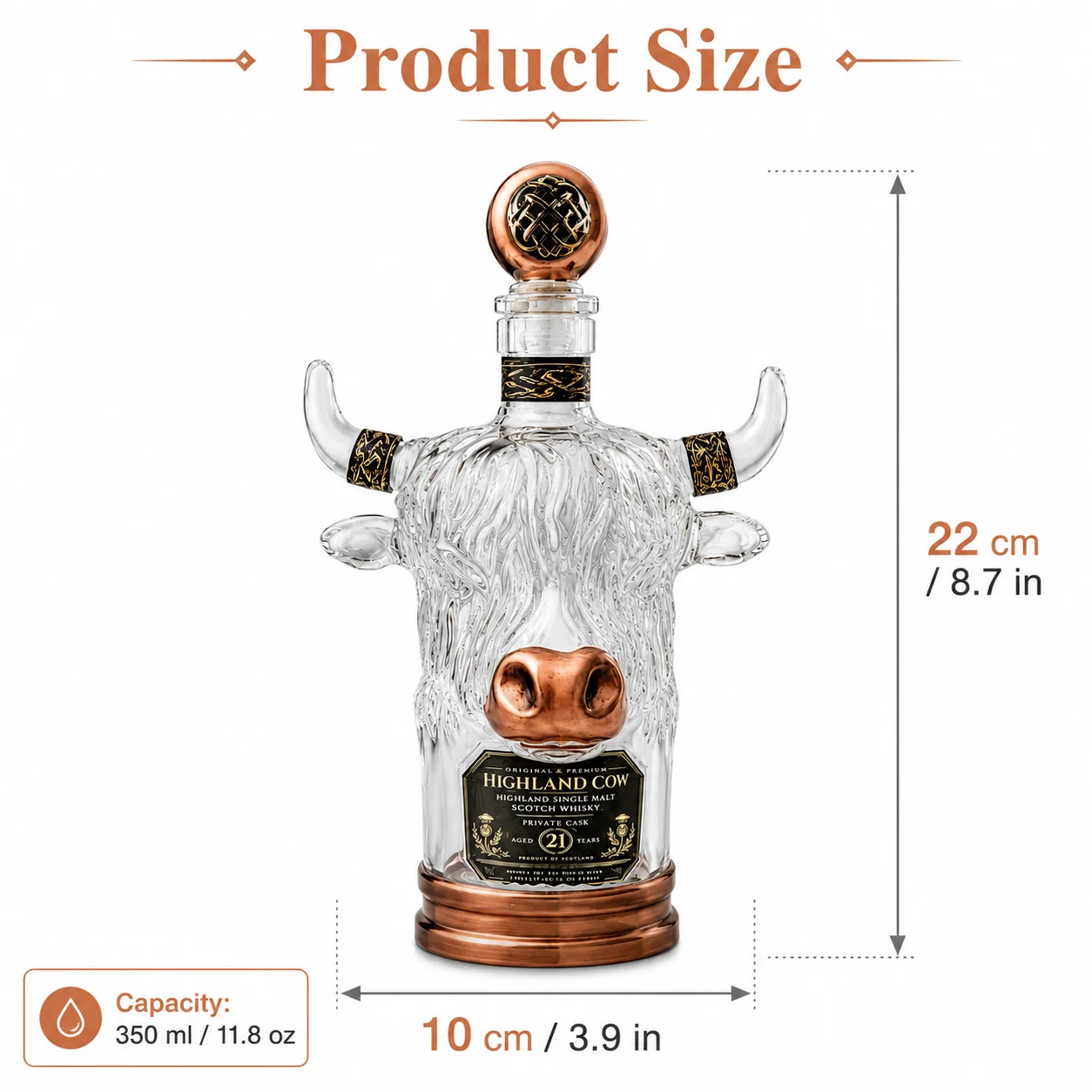 Novelty Highland Cow Glass Whi - Vintage Collectible Liquor Bottles ulasan dan harga