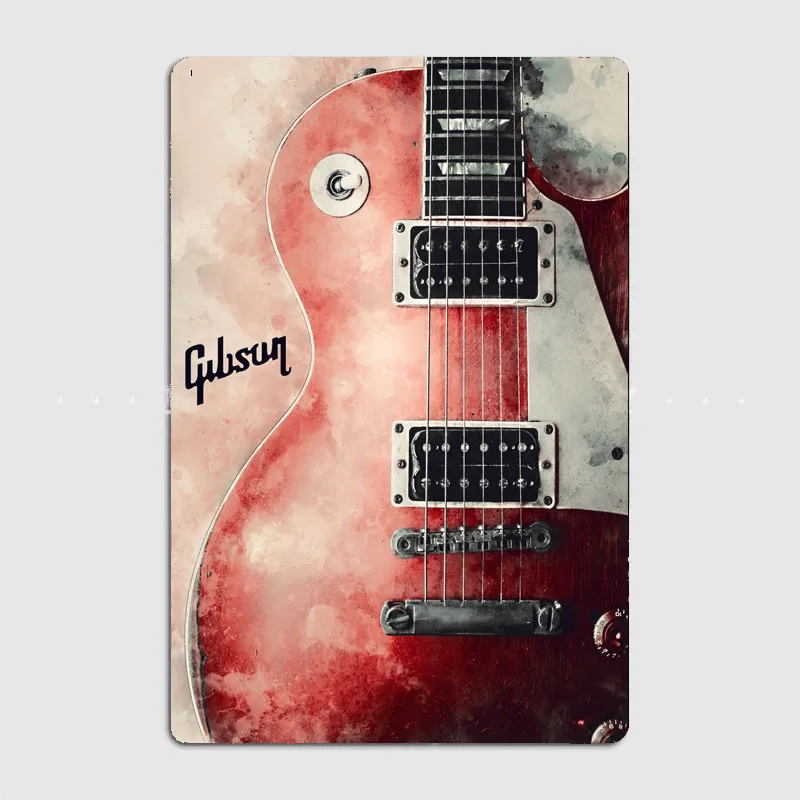 HD Tin Sign Gibson Electric Gu - Vintage Collectible Plates ulasan dan harga