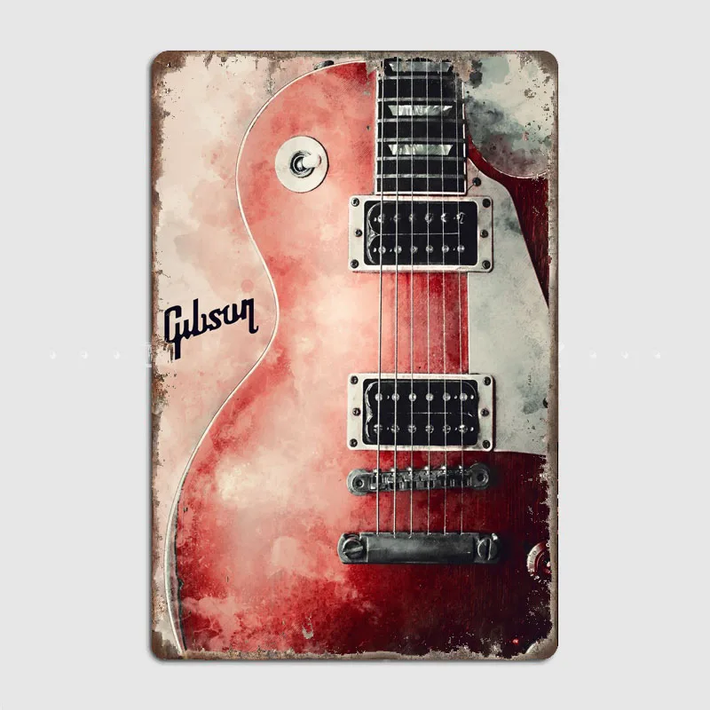 HD Tin Sign Gibson Electric Gu - Vintage Collectible Plates ulasan dan harga