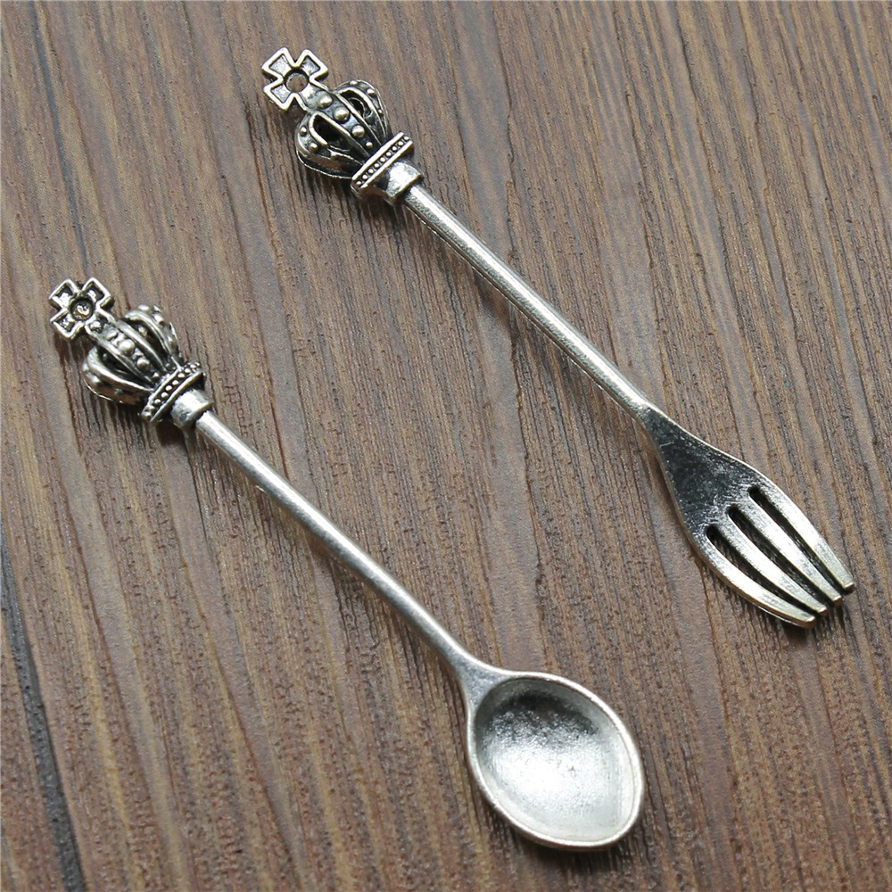 10pcs Antique Silver Color Cro - Vintage Collectible Spoons ulasan dan harga